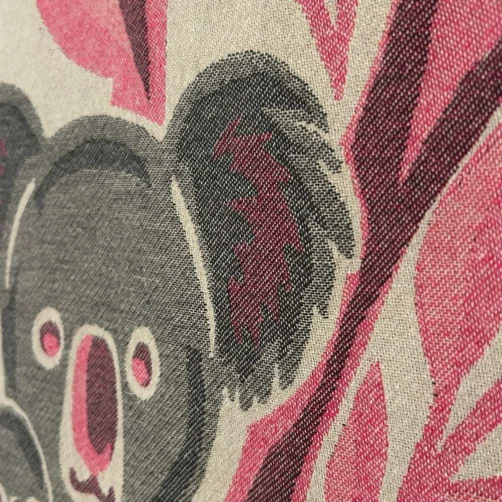 KOALA Heirloom Collection Pink + Gray Hand Crafted Loom Weave New Original 84”
